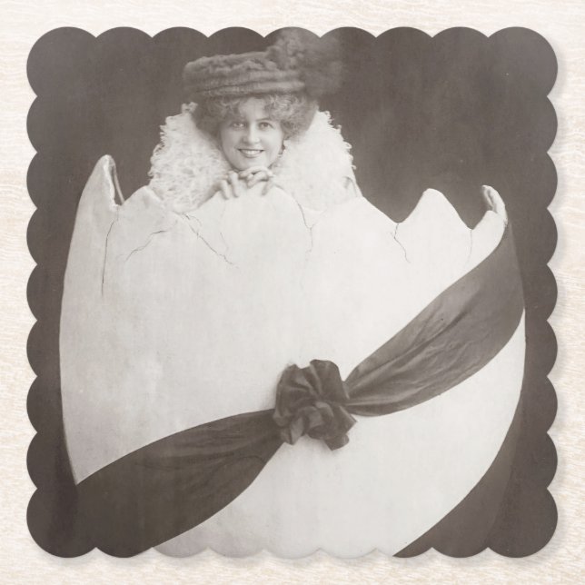 Vintage Påskägg Dam Underlägg Papper (Framsida)