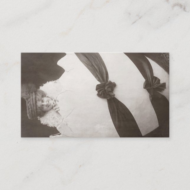 Vintage Påskägg Dam Visitkort (Framsida)