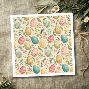 Vintage påskägg med blomknoppar pappersservett