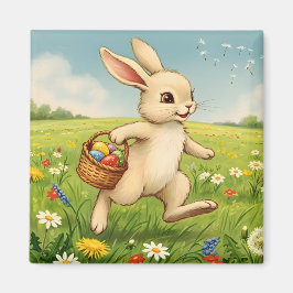 Vintage påskälg på våräng magnet