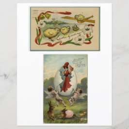 Vintage Påskhälsningar Scrapbook Papper Tre