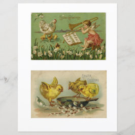 Vintage Påskhälsningar Scrapbookpapper Två