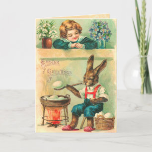 Vintage Påskhare Card Helgkort