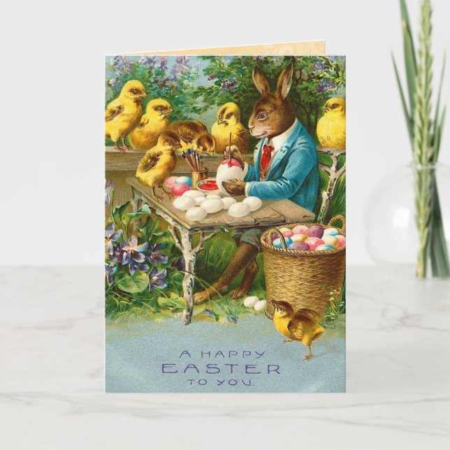 Vintage Påskhare Card Helgkort (Framsida)