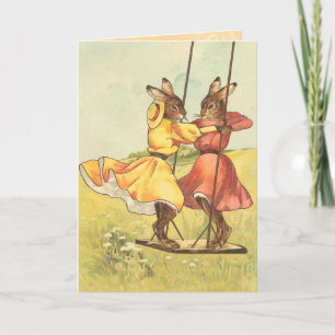 Vintage Påskhare Card Helgkort
