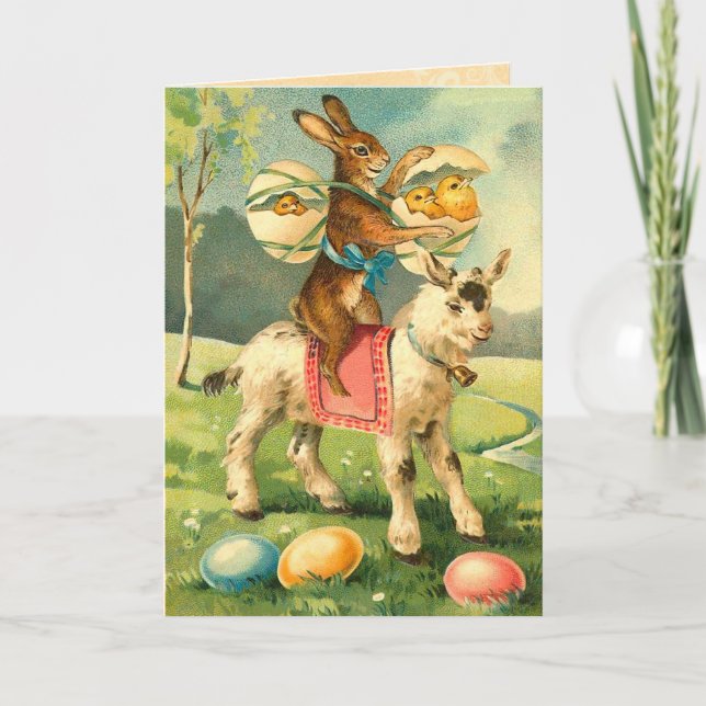 Vintage Påskhare Card Helgkort (Framsida)