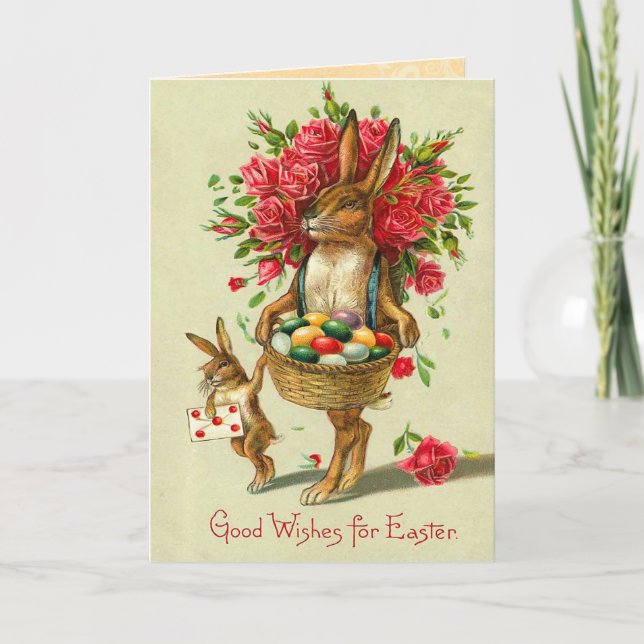 Vintage Påskhare Card Helgkort (Framsida)