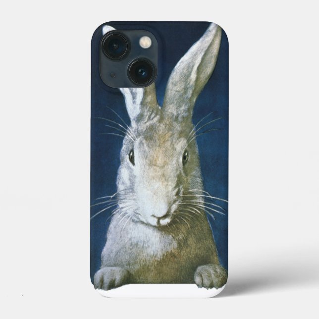 Vintage Påskhare, Cute Hårig White Rabbit (Baksida)