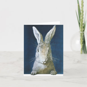 Vintage Påskhare, Cute Hårig White Rabbit Helgkort