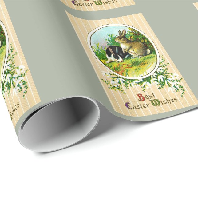 Vintage Påskhare Postcard, 1900 Presentpapper (Rullad Hörn)