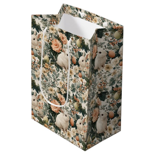 Vintage Påskharen Blommig (11) (Framsidan Vinklad)