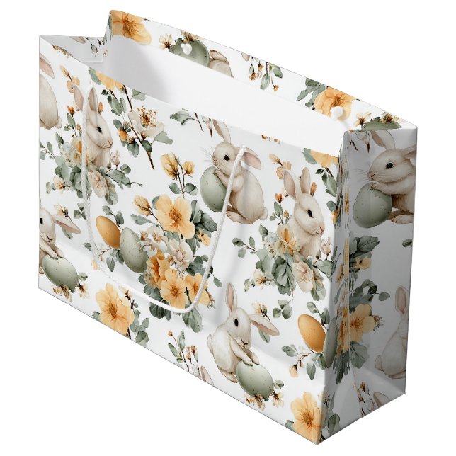 Vintage Påskharen Blommig (2) (Framsidan Vinklad)