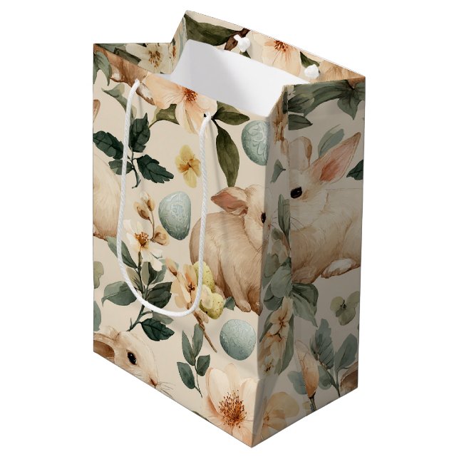 Vintage påskharen blommig (4) (Framsidan Vinklad)