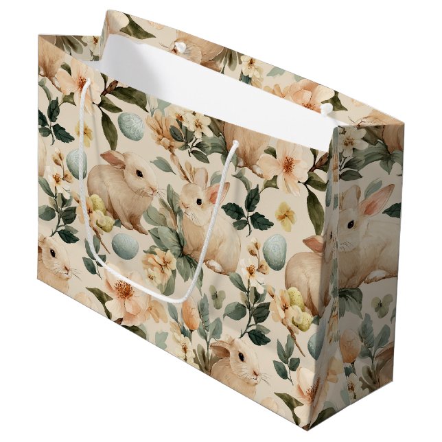 Vintage Påskharen Blommig (4) (Framsidan Vinklad)