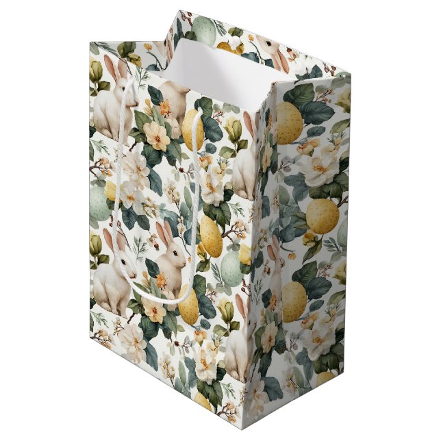 Vintage Påskharen Blommig (7) (Framsidan Vinklad)