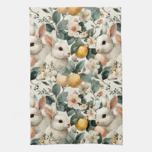 Vintage Påskharen Blommig (9) Kökshandduk