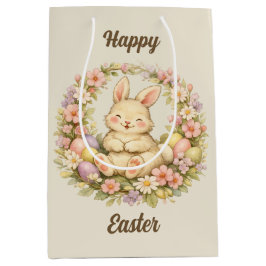 Vintage Påskharen Blommig Krans