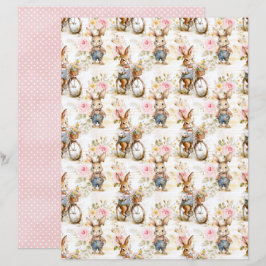 Vintage Påskharen Scrapbookpapper