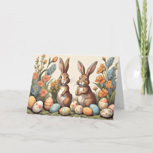 Vintage Påskhares Egg Hunt Helgkort