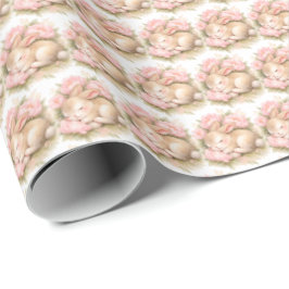 Vintage påskkel hare rosa akvarell presentpapper