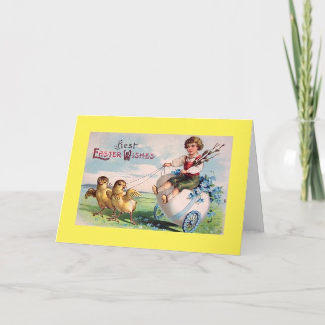 VINTAGE PÅSKKORTSILLUSTRATION HELGKORT (Framsida)