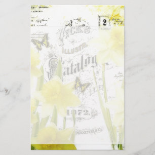 Vintage påskliljor brevpapper