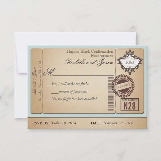 Vintage Pass RSVP OSA Kort (Framsida)