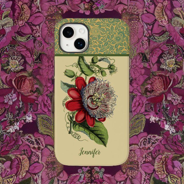 Vintage Passion blomma Botaniskt monogram Namn (Skapare uppladdad)