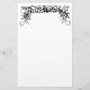 Vintage Passion Flower Stationery Brevpapper