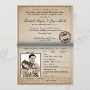 Vintage Passport-inbjudan Inbjudningar