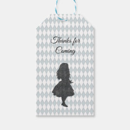 Vintage Pastel Alice i Wonderland Silhouette Presentetikett