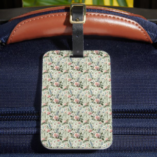 Vintage Pastel Blommigt Botaniskt Mönster Bagagebricka