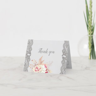 Vintage Pastel Blommigt Ro - tackkort