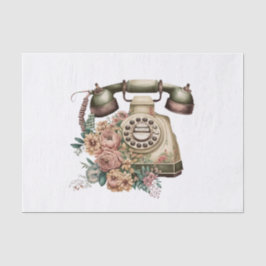 Vintage Pastel Blommigt Telefon Art för Decoupage