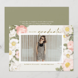 Vintage Pastel Flowers Beige Photo Studenten Meddelande