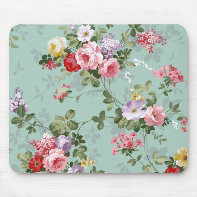 Vintage Pastel Flowers Musmatta (Framsidan)