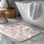 Vintage pastel rosa ros mönster badrumsmatta<br><div class="desc">Vackert rosa vintage ro,  sömlöst mönster.</div>