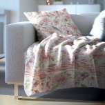 Vintage pastel rosa ros mönster fleecefilt<br><div class="desc">Pastel rosa vintage ro sömlös mönster.</div>