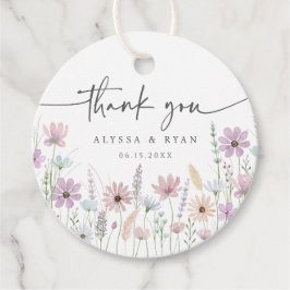 Vintage Pastel Wildflower Wedding Thank You Gåvor Etiketter
