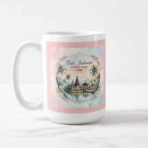 Vintage Pastell Bali Skräddarsydd Par Namn minness