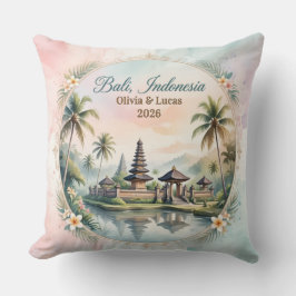Vintage Pastell Bali Skräddarsydd Par Namn minness Kudde