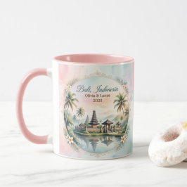 Vintage Pastell Bali Skräddarsydd Par Namn minness Mugg