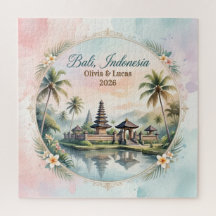 Vintage Pastell Bali Skräddarsydd Par Namn minness