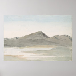 Vintage Pastell Konst Bergslandskap Poster