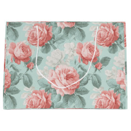 Vintage Pastell Rosa Mint Blommönster