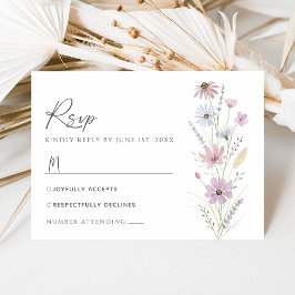 Vintage Pastell Vildblomma Bröllop RSVP-kort OSA Kort