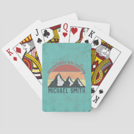 Vintage pastellfärgade berg ropar monogram casinokort