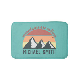 Vintage pastellfärgade berg ropar monogram himmel badrumsmatta