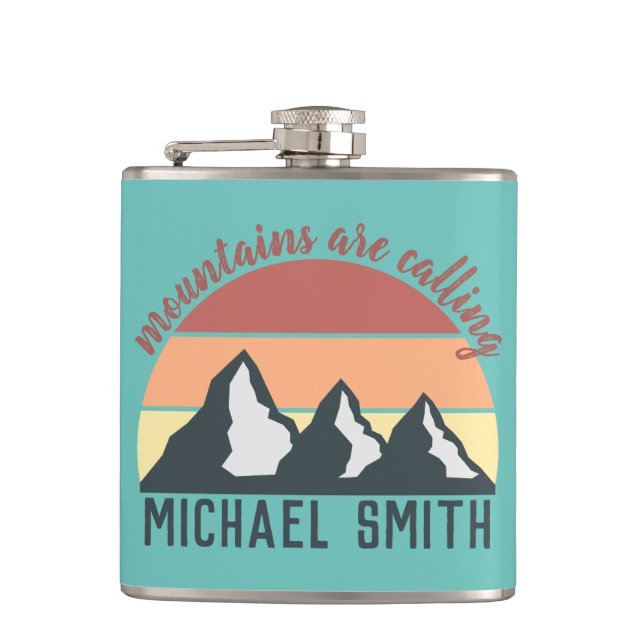 Vintage pastellfärgade berg ropar monogram himmel fickplunta (Framsidan)