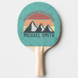 Vintage pastellfärgade berg ropar monogram pingisracket